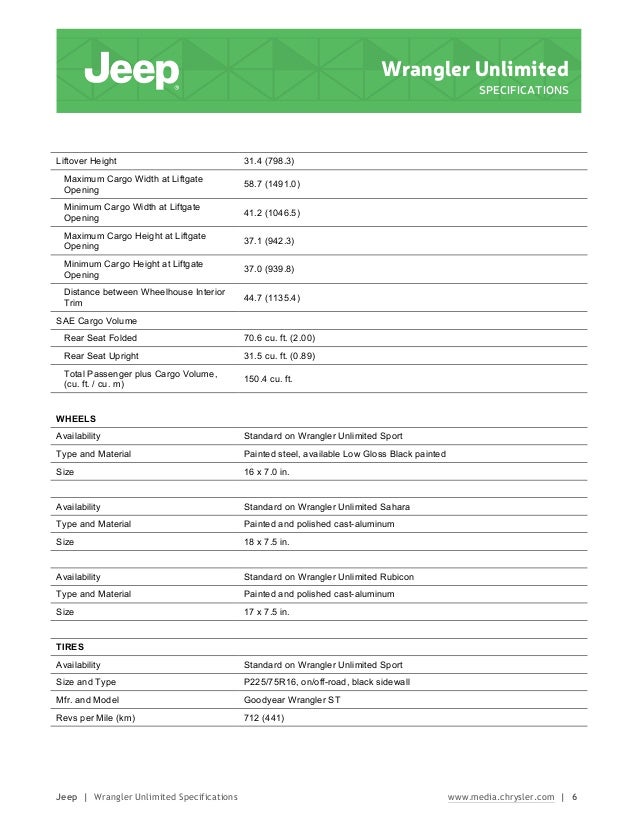 Jeep Wrangler Weight Specifications EXWHBP Jeep Wrangler Weight Specifications EXWHBP