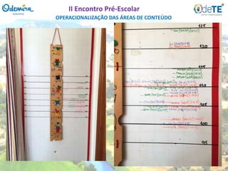 OPERACIONALIZAÇÃO DAS ÁREAS DE CONTEÚDO
II Encontro Pré-Escolar
 