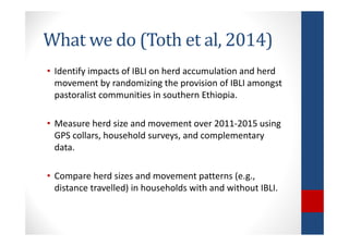 Determinants of migration and environmental spillovers of IBLI