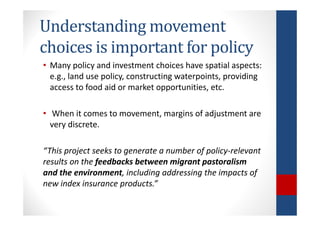 Determinants of migration and environmental spillovers of IBLI