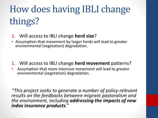 The design and implementation of index insurance initiatives: Three challenges for policy