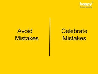 Avoid
Mistakes
Celebrate
Mistakes
 