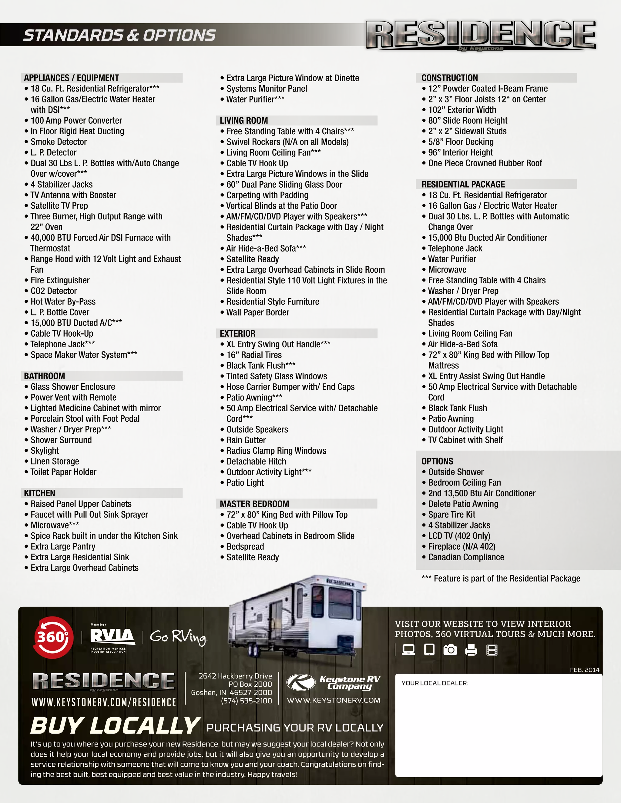 2015 Keystone Residence Destination Trailers | PDF