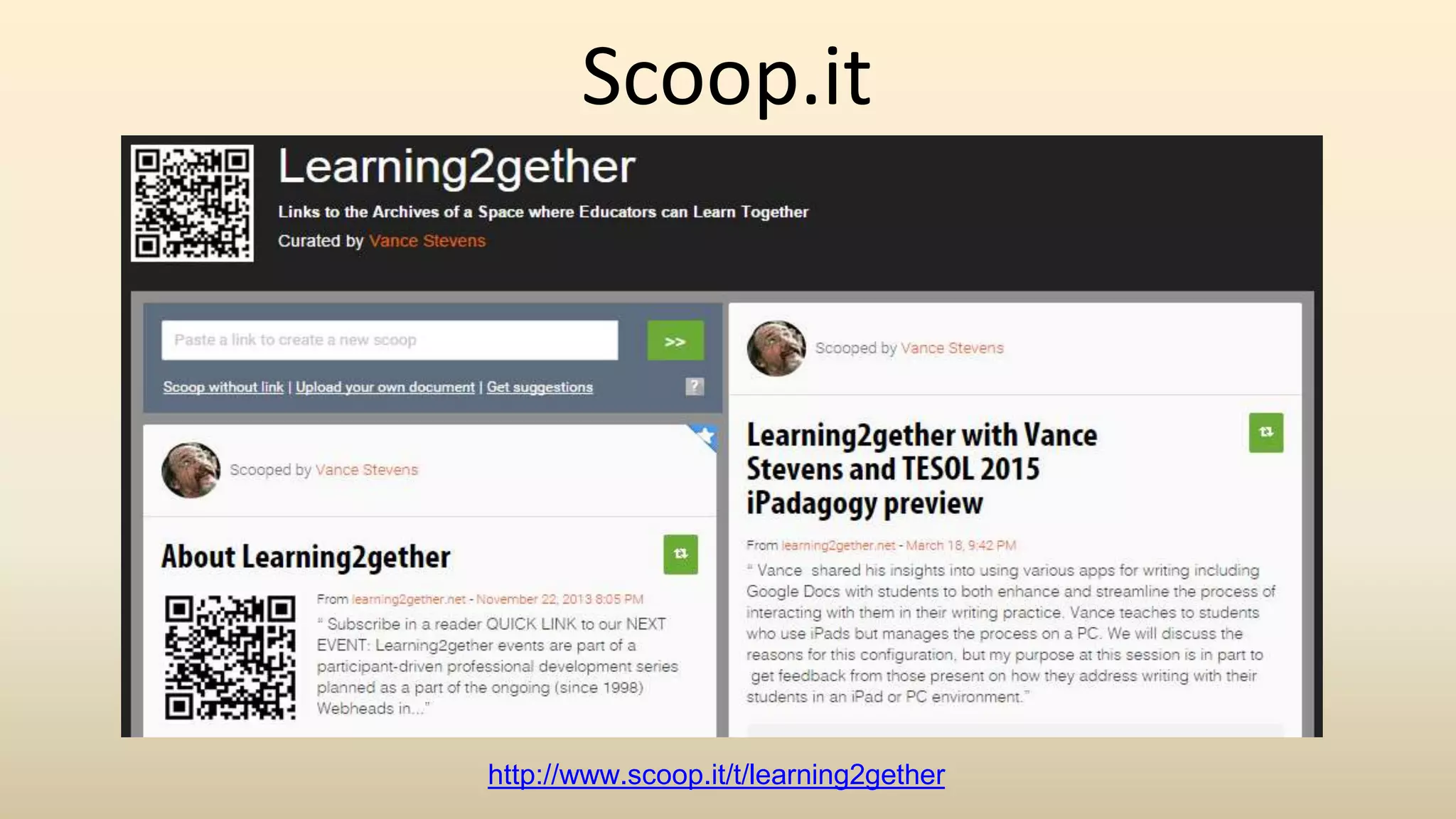 Scoop.it
http://www.scoop.it/t/learning2gether
http://www.scoop.it/t/learning2gether
 