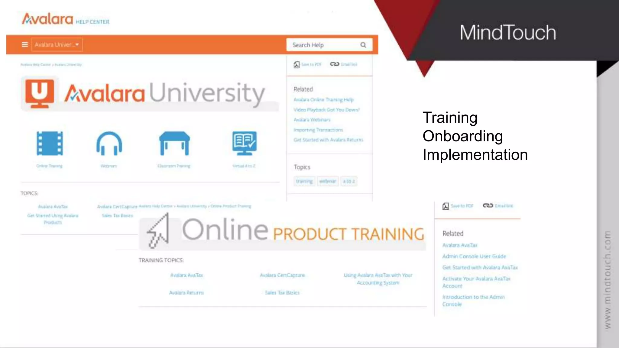 Training
Onboarding
Implementation
 