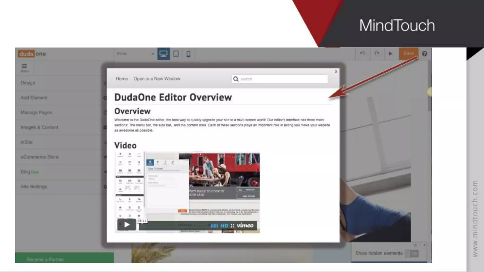 Duda mobile in product help
 