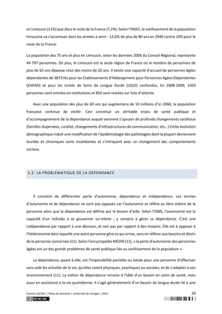 Florent LACHAL | Thèse de doctorat | Université de Limoges | 2015 20
en Limousin (11%) que dans le reste de la France (7,2...