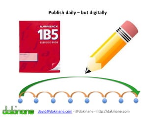 Publish daily – but digitally
david@dakinane.com - @dakinane - http://dakinane.com
 