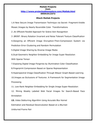 2015 matlab projects | PDF