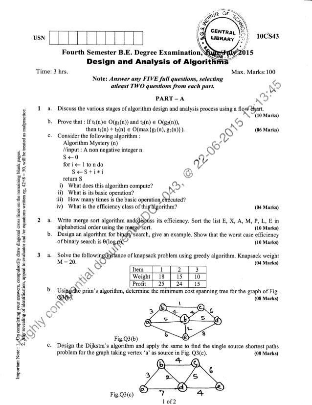 4th Semester June July 2015 Computer Science And Information Scien