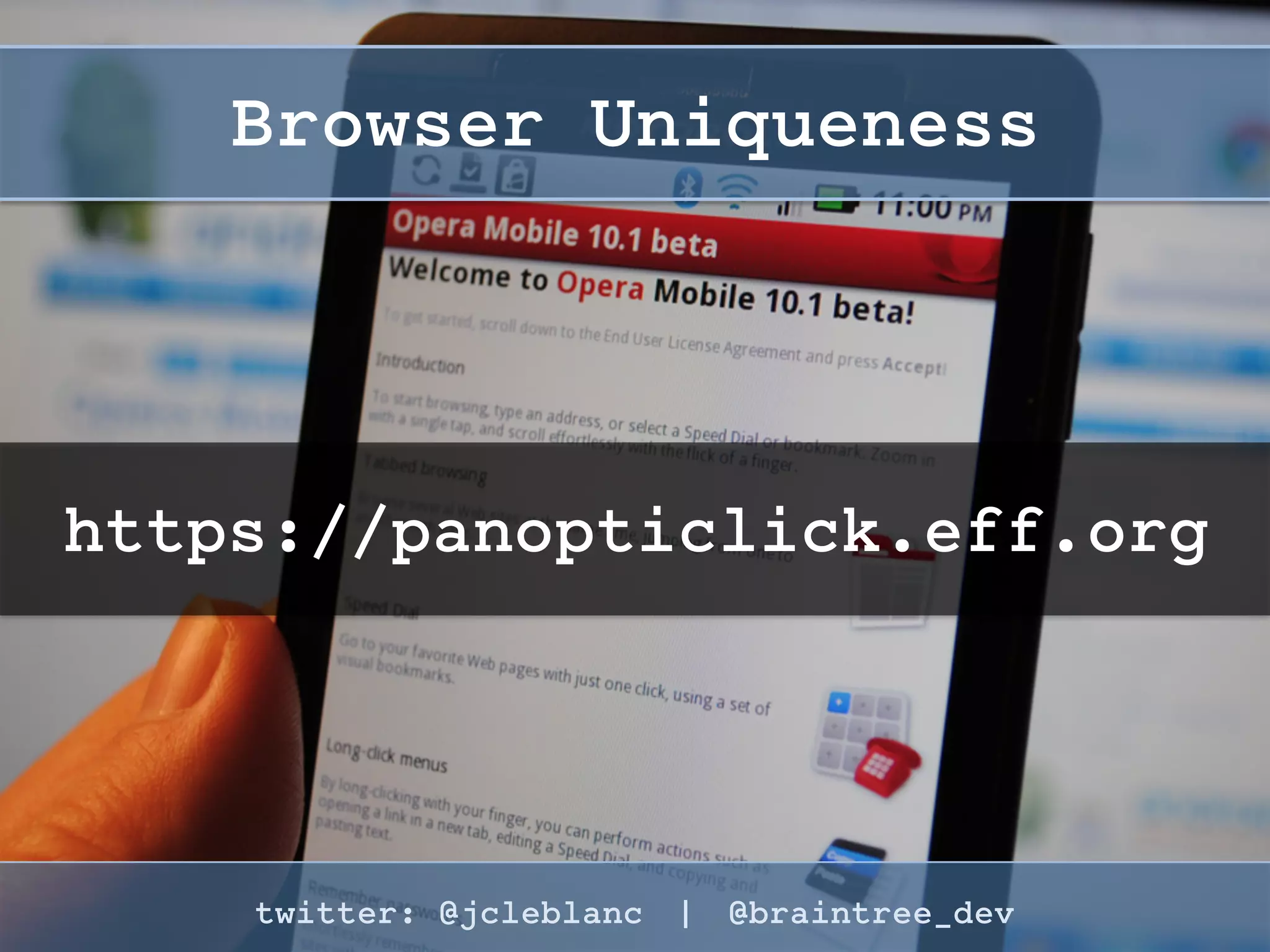 twitter: @jcleblanc | hashtag: #OSCON
Device Fingerprinting
 