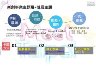 I}չ-չ}
ǻۣ


̄վW·

Єӣ
녶
Smart Hardware & IoT
ǻӲwǻ۴
WܛӲ
Mobile & Cloud
ЄӷcW
ģI
Life Style & Commerce
Ąt
[MƷ
VNȺա
λߡ¿Ƽ

Internet & InnoTech
չ
 
http://www.accupass.com/g
o/2015meettaipei
ϱ
http://goo.gl/forms/BkBNV2hM
sQ
Logo/Dn
Ļش
01 02 03
 