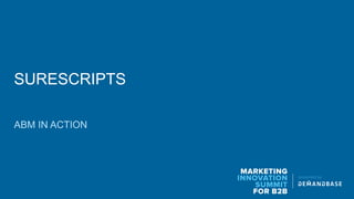 MARKETING
INNOVATION
SUMMIT
FOR B2B
presented by
SURESCRIPTS
ABM IN ACTION
 