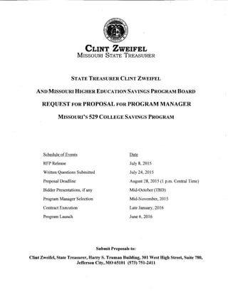 2015 Missouri MOST Program Management Services RFP