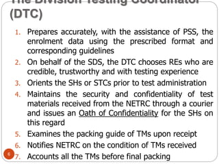 Dtc Testing Letter 2015 nat test admin guidelines edited feb 2015 | PPTX