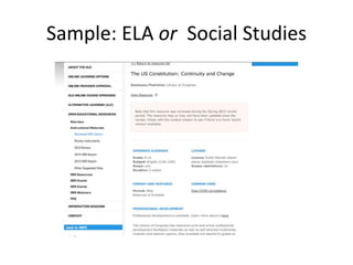 Sample: ELA or Social Studies
 