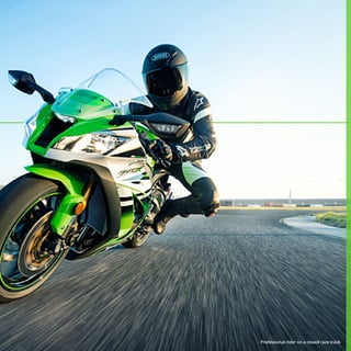 Professional rider on a closed race track
 