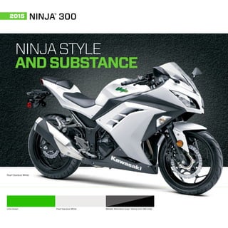 NINJASTYLE
ANDSUBSTANCE
Metallic Moondust Gray / Ebony (non ABS only)
Pearl Stardust White
Pearl Stardust WhiteLime Green
NINJA®
3002015
 
