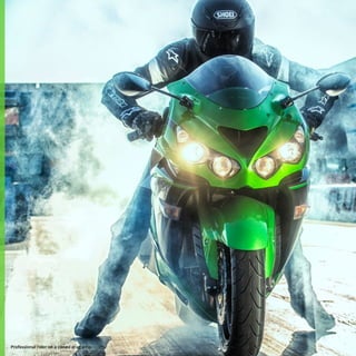 Professional rider on a closed drag strip
 