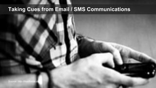 Twitter: @jcleblanc | Hashtag: #dfistSource: http://mashable.com
Taking Cues from Email / SMS Communications
 