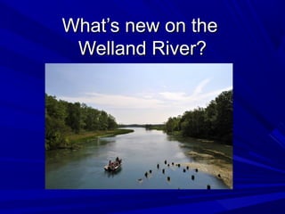 What’s new on theWhat’s new on the
Welland River?Welland River?
 