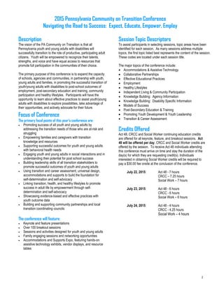 2015 PA Department of Education Secondary Transition Conference ...