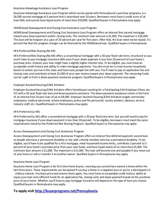 2015 pennsylvania first time home buyer programs