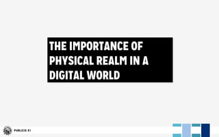 THE IMPORTANCE OF
PHYSICAL REALM IN A
DIGITAL WORLD
 