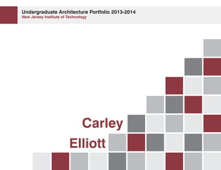 Undergraduate Architecture Portfolio 2013-2014
Carley
Elliott
New Jersey Institute of Technology
 
