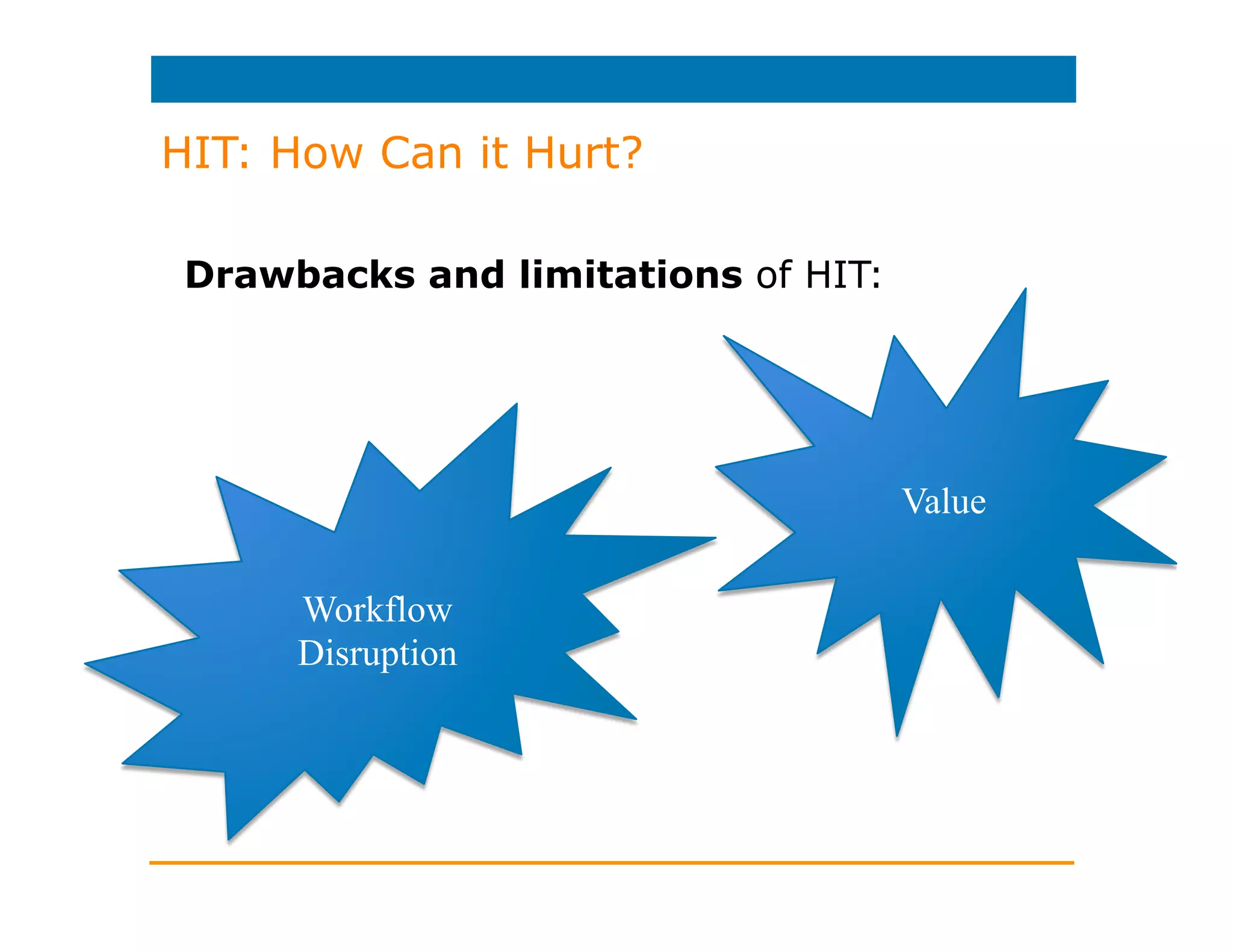 HIT: How Can it Help?
Benefits of HIT:
HIT
 