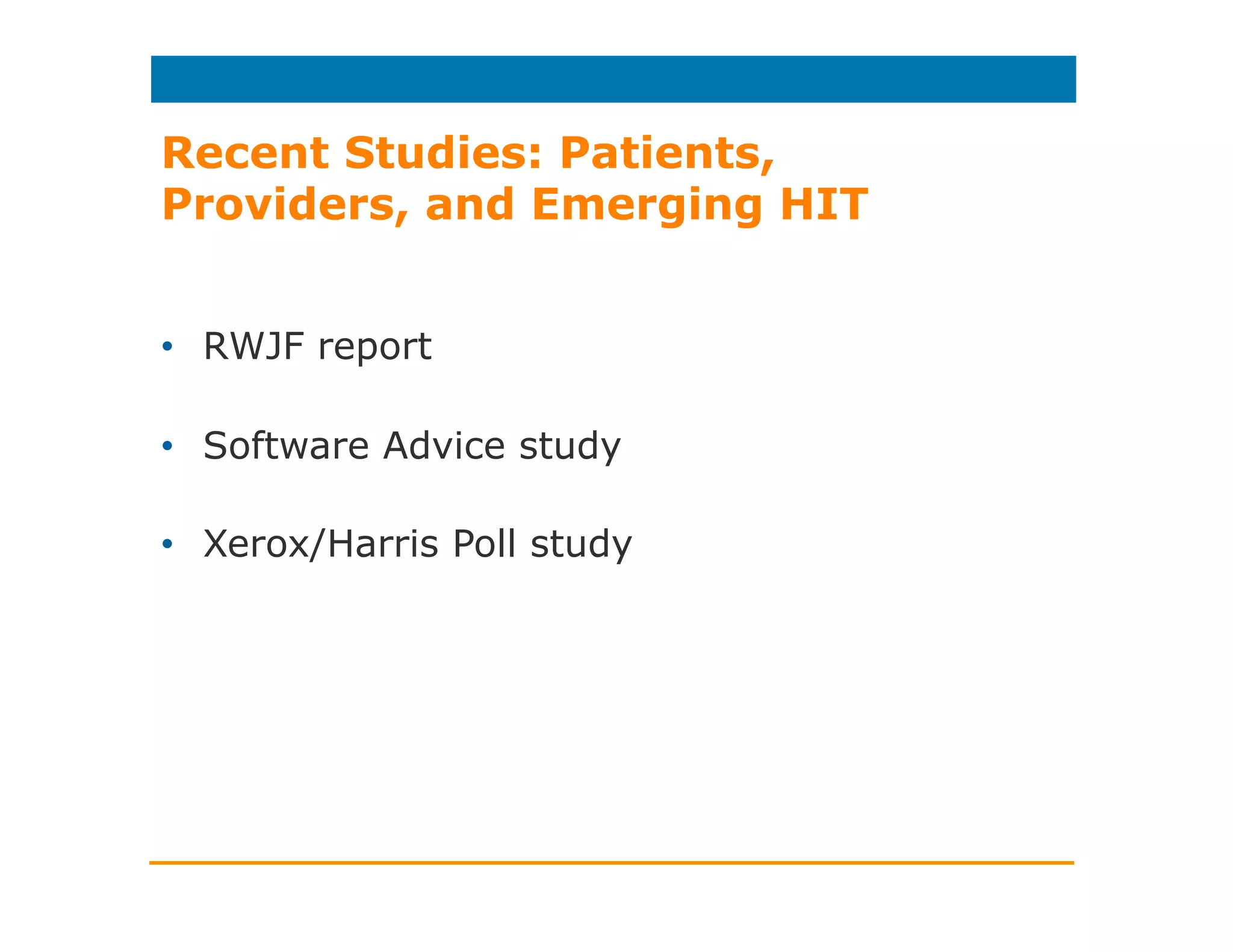 HIT: How Can it Hurt?
Drawbacks and limitations of HIT:
Value
Workflow
Disruption
 