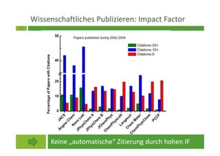 16
Wissenschaftliches Publizieren: Impact Factor
Keine „automatische“ Zitierung durch hohen IF
 