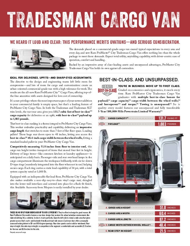 ram promaster city cargo width