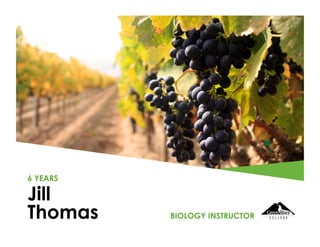 Jill
Thomas
6 YEARS
BIOLOGY INSTRUCTOR
 