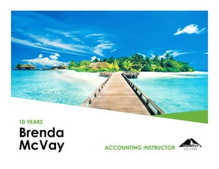 Brenda
McVay
10 YEARS
ACCOUNTING INSTRUCTOR
 