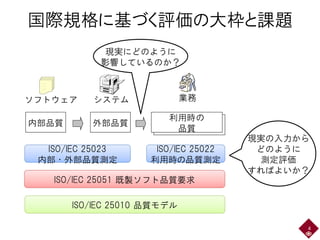 IPA RISE委託研究 2015-16年度 測定評価と分析によるソフトウェア製品品質の実態定量化および総合的品質評価枠組みの確立（報告 ...