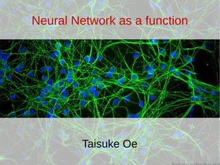 Neural Network as a function
Taisuke Oe
 