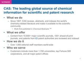 SciFinder: a Brief Overview of CAS Content, Indexing & Support | PDF