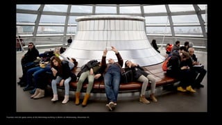 Tourists visit the glass dome of the Reichstag building in Berlin on Wednesday, December 23.
 