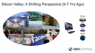 Europe
Japan
Silicon Valley: A Shifting Perspective (5-7 Yrs Ago)
China
“ROW”
 