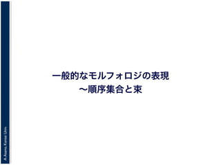 A.Asano,KansaiUniv.
一般的なモルフォロジの表現
∼順序集合と束
 