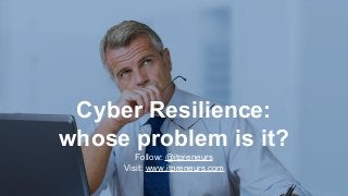 Copyright © 2015 ITpreneurs. All rights reserved.
Cyber Resilience:
whose problem is it?
Follow: @itpreneurs
Visit: www.itpreneurs.com
 