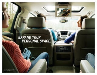Suburban LTZ interior in Cocoa/Dune
with available features.
EXPAND YOUR
  PERSONAL SPACE.
 