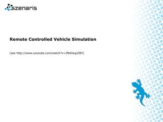 Remote Controlled Vehicle Simulation
(see http://www.youtube.com/watch?v=JfbKkkgJ2BY)
 