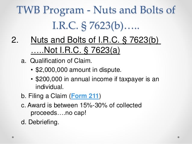 2015 irs tax whistleblower program irs form 211