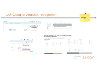 SAP Cloud for Analytics - Integration
BA108
 