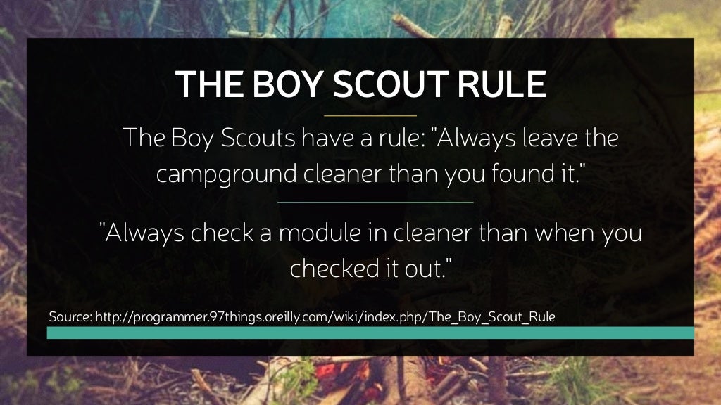 THE BOY SCOUT RULE The