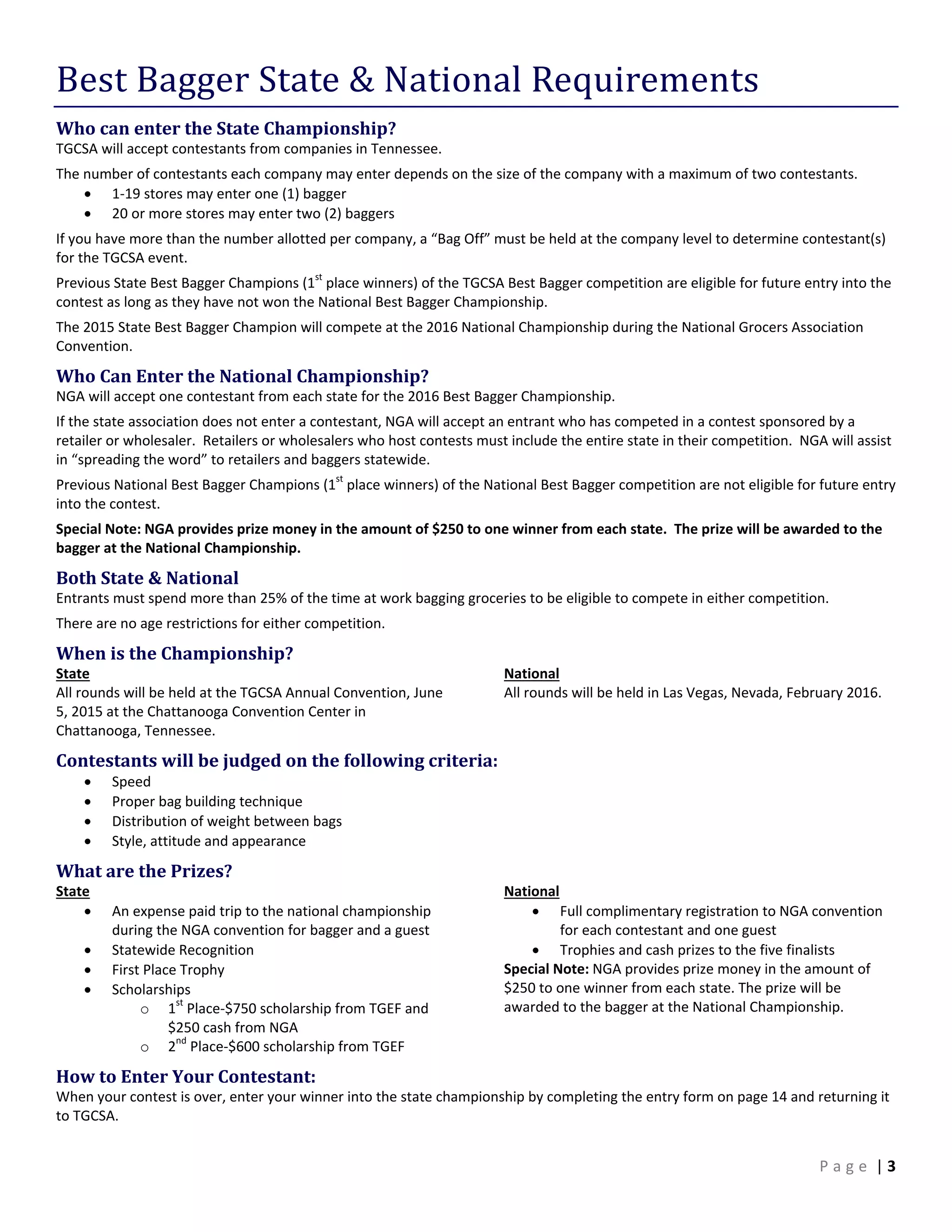 2015 tgcsa best bagger manual | PDF
