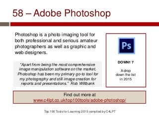 58 – Adobe Photoshop
Photoshop is a photo imaging tool for
both professional and serious amateur
photographers as well as ...
