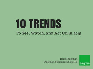 10 Trends to See, Watch, and Act On